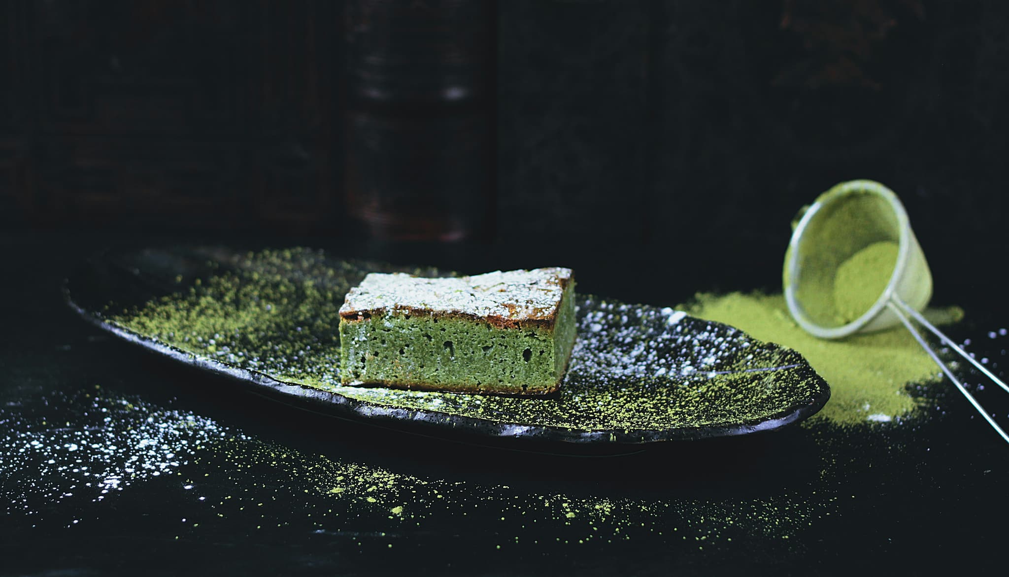 Matcha brownies og bakverk